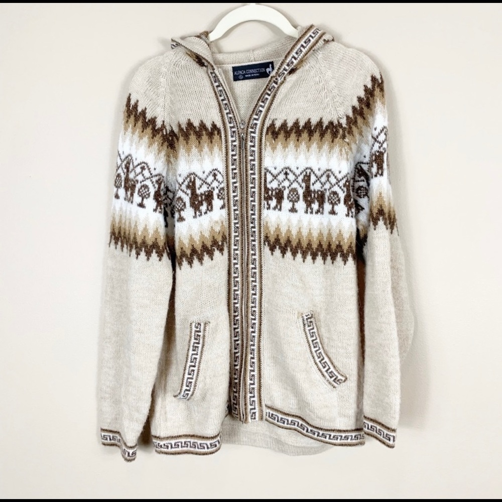 Alpaca Connection | Alpaca & Wool Blend Zip Front Boho Hoodie
